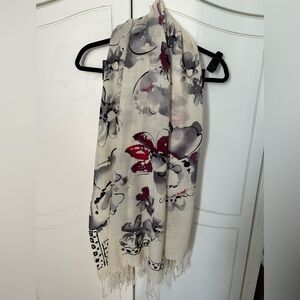 Linen Wool Watercolor Pashmina Scarf